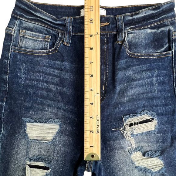 KanCan Signature Dark Wash Distressed Ultra High Rise Ankle‎ Skinny Jeans 26 - Picture 5 of 8